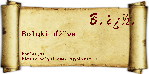 Bolyki Éva névjegykártya